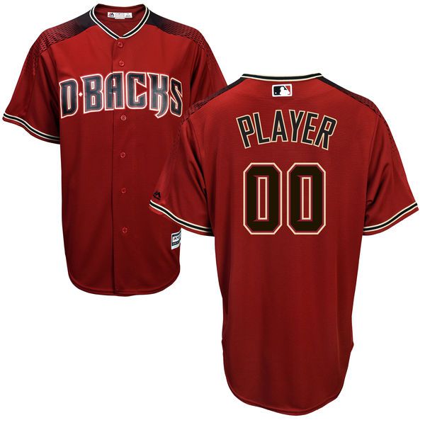 Men Arizona Diamondbacks Majestic Red Brick Cool Base Custom MLB Jersey